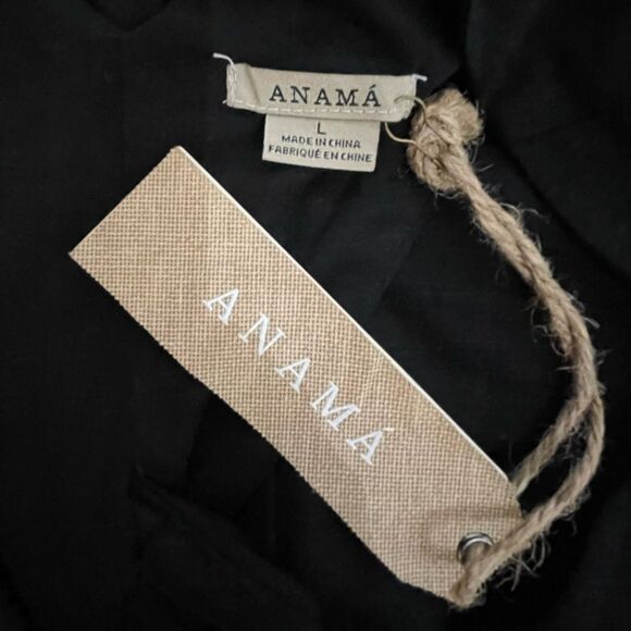 Anama Evereve Twisted Back Side Slits Maxi Black Dress Size‎ L NEW Beachy - Picture 9 of 10